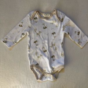 RABBIT + BEAR LONGSLEEVE BABY ONESIE
